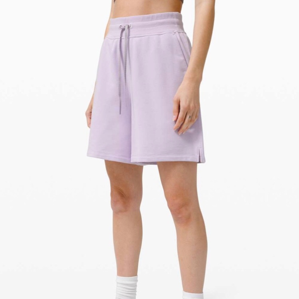 Lululemon All Yours High Rise Short *7 inch in the color Lavender Dew size 4